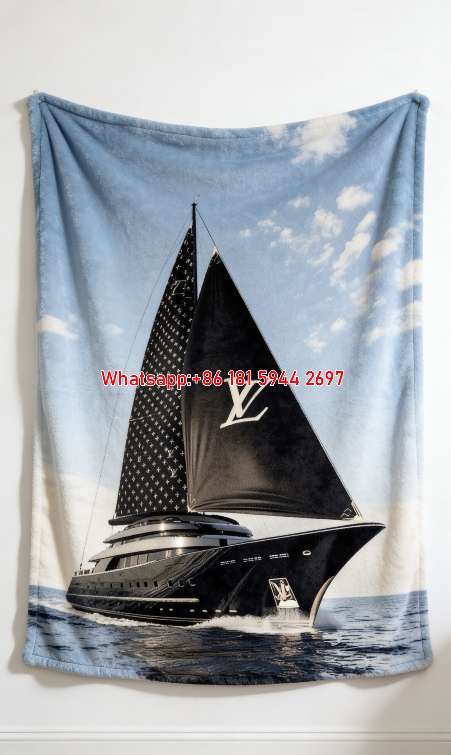 LV Sailing Luxury Blanket Ocean Voyage LV Throw IMG_3251